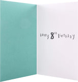 Quirky Llama Design with Tassel and Pom Pom Age 8 Birthday Card