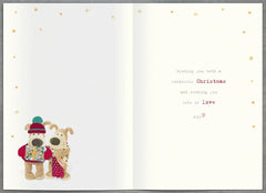 Boofle Holding Gifts Daughter & Partner Christmas Card