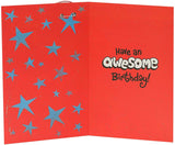 Wacky Dog Design 8th Birthday Card with Badge