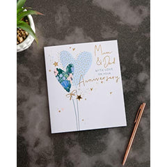 Pretty Hearts Design Mum & Dad Anniversary Card