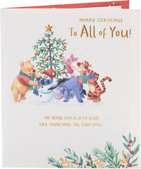UK Greetings Disney Winnie the Pooh Christmas Card for All of You - Pooh & Friends Design