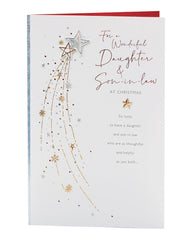 UK Greetings Christmas Card for Daughter & Son-in-Law - Shooting Star Design