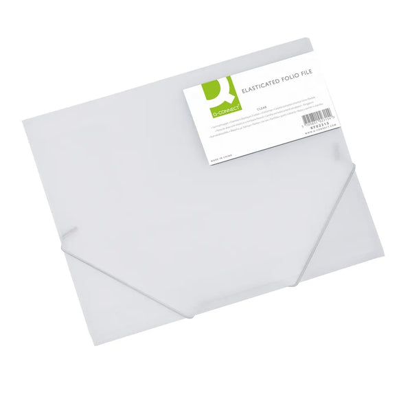 Q-Connect Elasticated Folder 3 Flap A4 Clear
