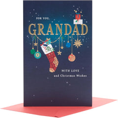 UK Greetings Christmas Card for Grandad - Christmas Wishes Design