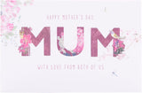 UK Greetings Mother's Day Card for Mum from Both of Us - Pink Floral Design
