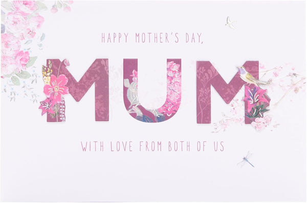 UK Greetings Mother's Day Card for Mum from Both of Us - Pink Floral Design