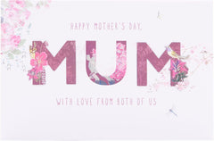 UK Greetings Mother's Day Card for Mum from Both of Us - Pink Floral Design