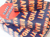 Happy Birthday Wrapping Paper 2 Sheets & 2 Tags