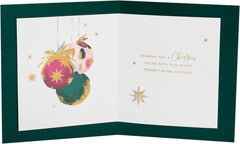 UK Greetings Christmas Card for Granddaughter - Baubles & Present Design