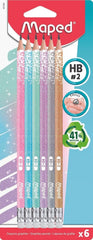 Black’Peps Glitter Graphite Pencils with Erasers | Sparkly HB Pencils for School & Office