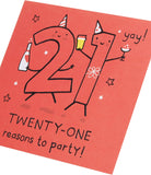 UK Greetings 21st Birthday Card for Him/Her/Friend - Red Design