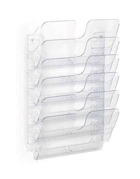 Durable FLEXIPLUS 6 A4 Landscape Literature Holder Wall Mounted Document Holder for Flyers & Brochures Transparent - 1700014401
