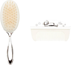 Widdop & Co Birth/Christening Gift Set Brush & Comb Silver Plated