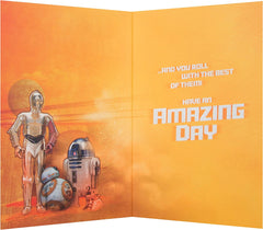 Star Wars BB8 Roll with The Best Birthday Card