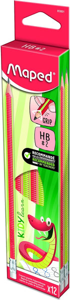 KIDY LEARN Pencils with Grip – Pack of 12 | Ergonomic Learning Pencils for Kids