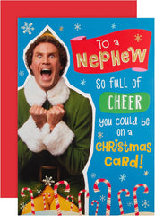 Christmas Card for Nephew - Funny Warner Bros Elf Design