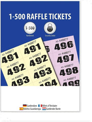 Cloakroom Tickets 1–500 | Numbered Tear-Off Tickets for Events, Raffles & Queues