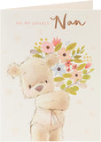 Teddy & Flowers Design for Nan Mother's Day Card