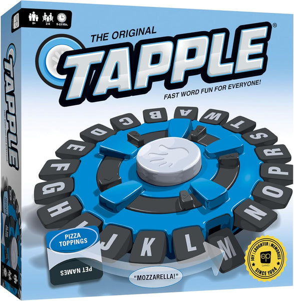 USAOPOLY TAPPLE Word Game | Fast-Paced Family Board Game | Choose a Category & Race Against The Timer to be The Last Player | Learning Game Great for All Ages, Black