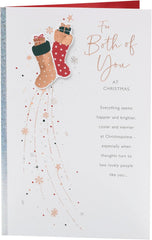 UK Greetings Christmas Card for Both of You - Stockings Design