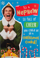 Christmas Card for Nephew - Funny Warner Bros Elf Design