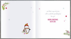 Penguin and Present For Very Special Grand Daughter Christmas Card