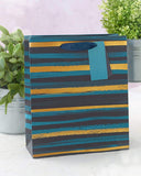 Blue and Gold Stripe Medium Gift Bag