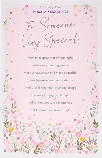 Floral Design For Someone Special Birthday Card with Sentimental Poem