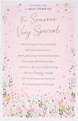 Floral Design For Someone Special Birthday Card with Sentimental Poem