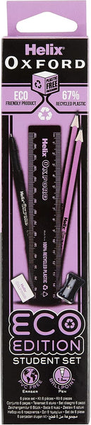 Helix Oxford Eco Student Stationery Set – Pink, Eco-Friendly Essentials for School & Study