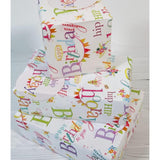 Happy Birthday Text Wrapping Paper 2 Sheets & 2 Tags