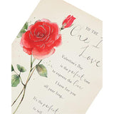 One I Love Valentines Day Card For Him/Her With Envelope - Rose Design