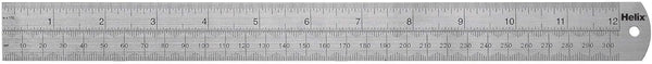 Helix 12" / 30cm Steel Metal Ruler | Dead Length Precision Ruler for School, Office & Workshop