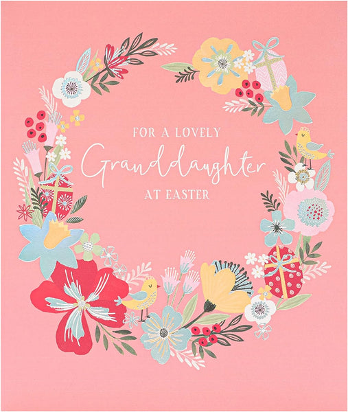 Floral Design Lovely Granddaughter Easter Card
