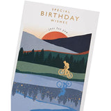 Cyclist & Sunset Design Birthday Card