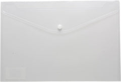 A4 Recycled Clear Press Stud Popper Wallets – 50% Recycled Plastic Folders – Pack of 5