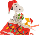 3D Pop Up Snoopy & Woodstock Christmas Card