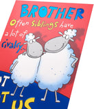 UK Greetings | Birthday Card for Brother | Happy Birthday Gifts | Him, Boys, Men | Funny Sheep Design | With Envelope | 143 x 216 mm