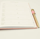 A5 Pink Hardback A–Z Address Book with Pen
