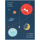 Cute Planets Design Valentines Day Card