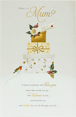 For Mum Heartfelt Message and Sparkling Gifts Design Christmas Card