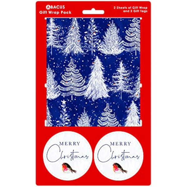 Trees Wrapping Paper 2 Sheets & 2 Tags