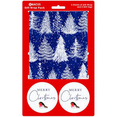 Trees Wrapping Paper 2 Sheets & 2 Tags