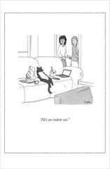 Humorous Indoor Cat Birthday Card - Funny Cat Illustration