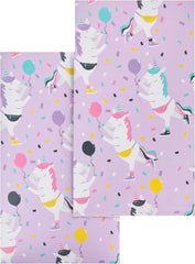 UK Greetings 2 Sheets of Wrapping Paper & 2 Tags for Kids/Girls Birthday - Unicorn Design