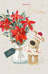 Boofle to A Very Special Gran Poinsettia Blooms Cute Christmas Greeting Card 771261