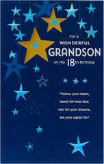 Sentimental Design 18th Birthday Card for Grandson