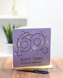 UK Greetings 60th Birthday Card for Him/Her/Friend - Purple Design