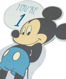 You're 1 Disney Mickey Mouse Die Cut Design Baby Boy Birthday Card