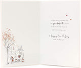 Romantic Birthday Card for Wife - Elegant Couple Scene Illustration - Sentimental Verse - Luxury Greeting Card with Envelope